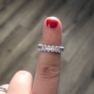 Everly oval lab created diamond stackable ring